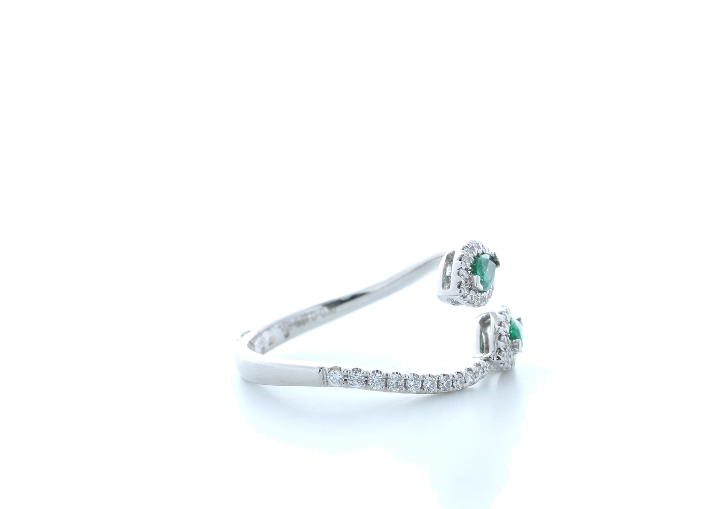 18ct White Gold Diamond And Emerald Ring 0.27E 0.30 Carats - Image 4 of 5