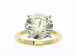 18ct Yellow Gold Claw Set Diamond Ring 5.01 Carats