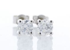 9ct White Gold Claw Set Diamond Earrings 0.50 Carats