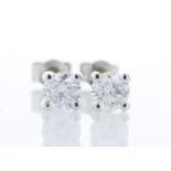 9ct White Gold Claw Set Diamond Earrings 0.50 Carats