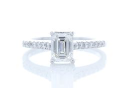 18ct White Gold Stone Set Shoulders Diamond Ring 1.19 Carats