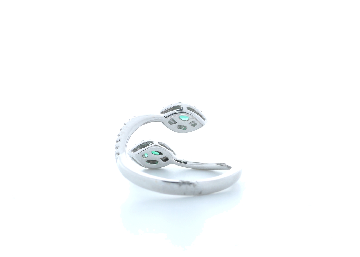 18ct White Gold Diamond And Emerald Ring 0.27E 0.30 Carats - Image 3 of 5