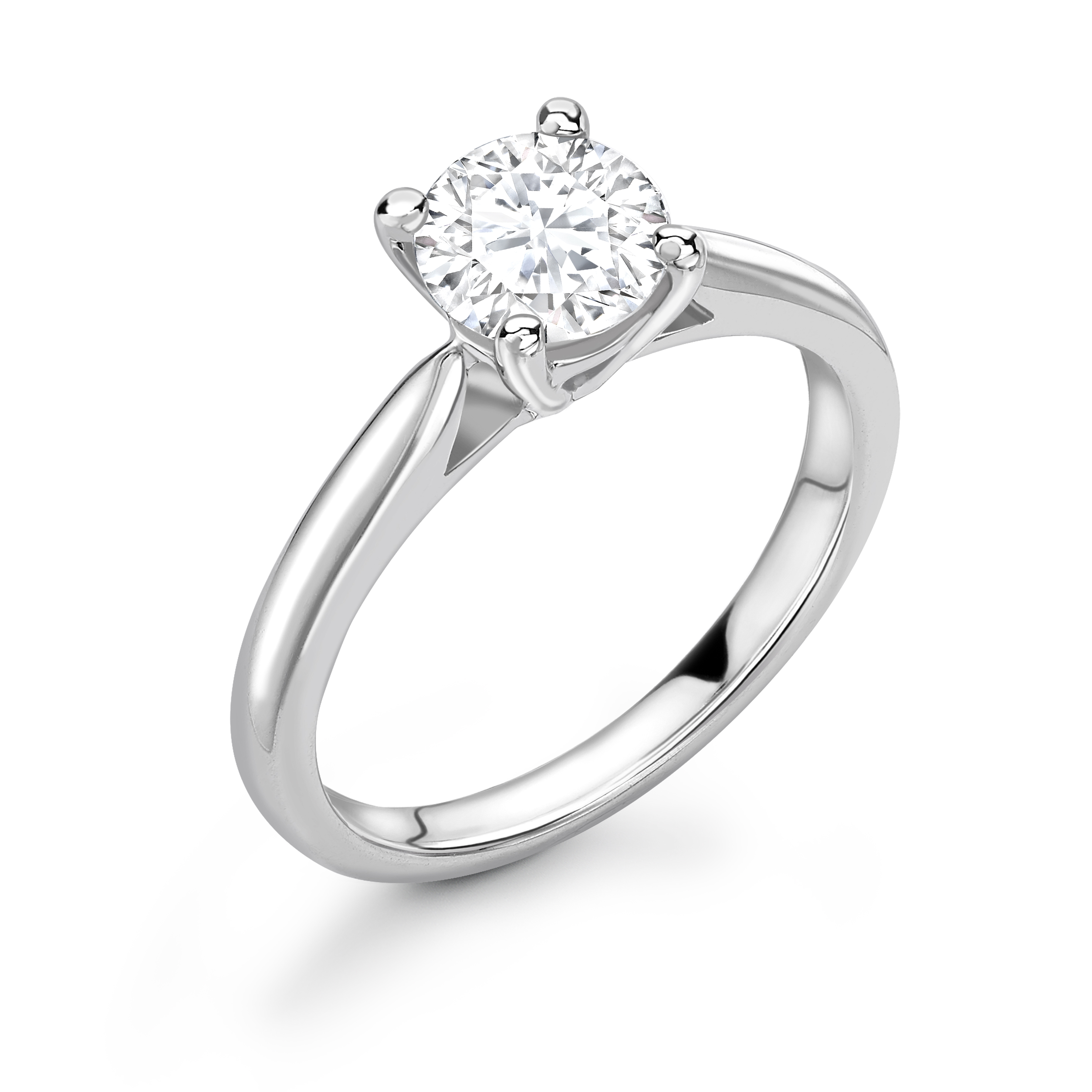 18ct White Gold Claw Set Diamond Ring 0.50 Carats