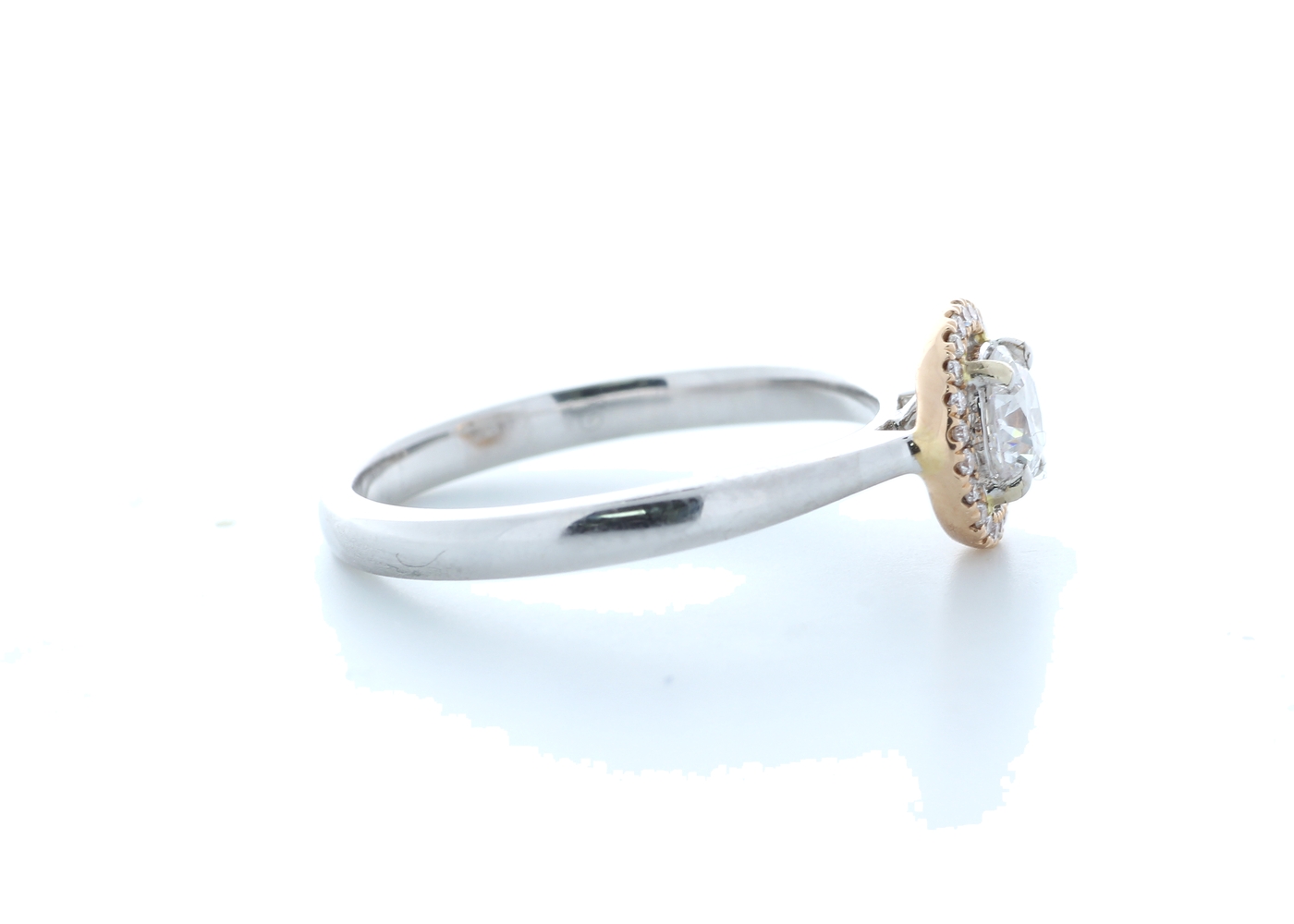 18ct White Gold Single Stone With Halo Setting Ring 0.52 (0.42) Carats - Image 4 of 5