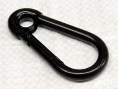 1000 x 5mm x 50mm black plated carbine hook with eye (bpche05)