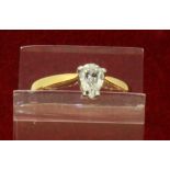 18ct (750) Yellow Gold 0.50ct Pear Shaped Solitaire Diamond Ring