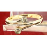 Vintage 18ct Yellow Gold (750) Diamond Crossover Ring