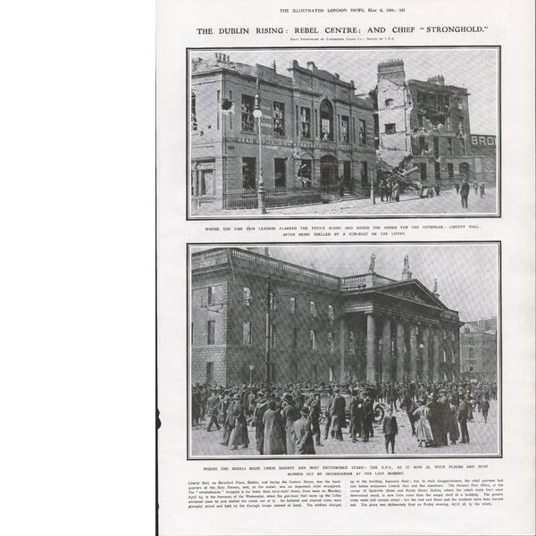 Original 1916 Print "The Dublin Rising"