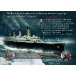 The Titanic Limited Edition 2 Commemorative Coin Set Metal Plaque