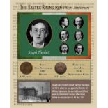 Joseph Plunkett Easter Rising Original Penny Coin Birth & Death Metal Coin-Set