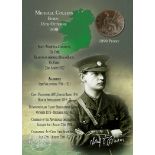 Michael Collins Original 1890 Birth Penny Metal Information Plaque