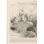 The Real Heroism Of Irish Soldiers Original Antique Double Page Print
