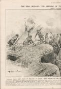 The Real Heroism Of Irish Soldiers Original Antique Double Page Print