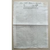 Original Nov. 1816 'Irish Farmers' Journal and Weekly Inteligence