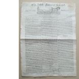 Original Nov. 1816 'Irish Farmers' Journal and Weekly Inteligence