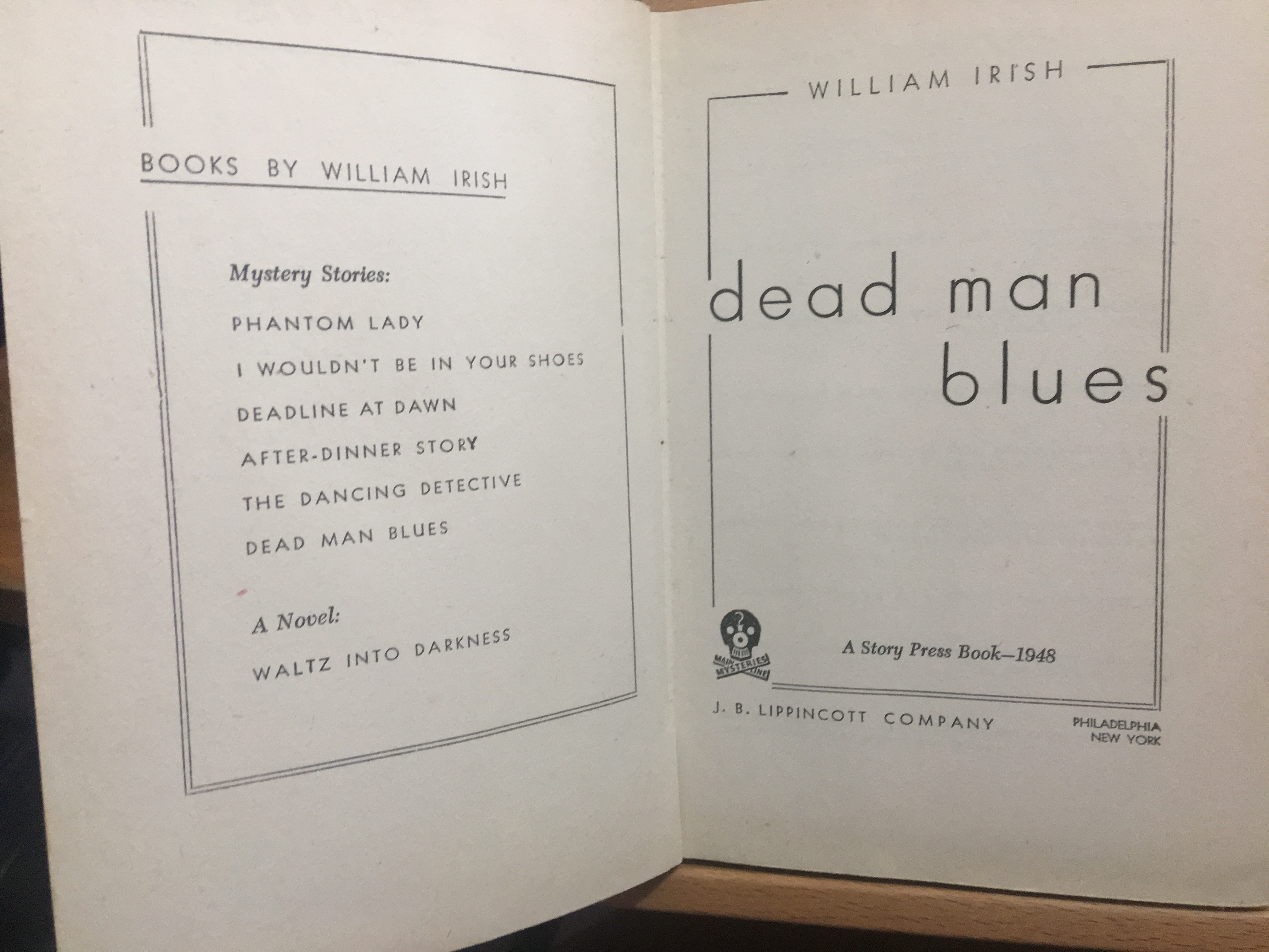 1947 First Ed. 'William Irish' -Dead Man Blues - Hardback With Dust Cover - Image 2 of 4