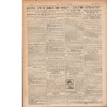 1916 Easter Rising Original Newspaper "Martial Law In Dublin" Casement Arrested