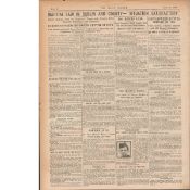 1916 Easter Rising Original Newspaper "Martial Law In Dublin" Casement Arrested