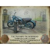 The Triumph Thunderbird Original Coins Metal Information Plaque