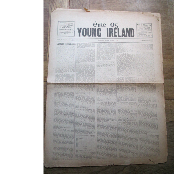 1920 'Eire Og-Young Ireland' Irish Revolutionary Original Newspaper