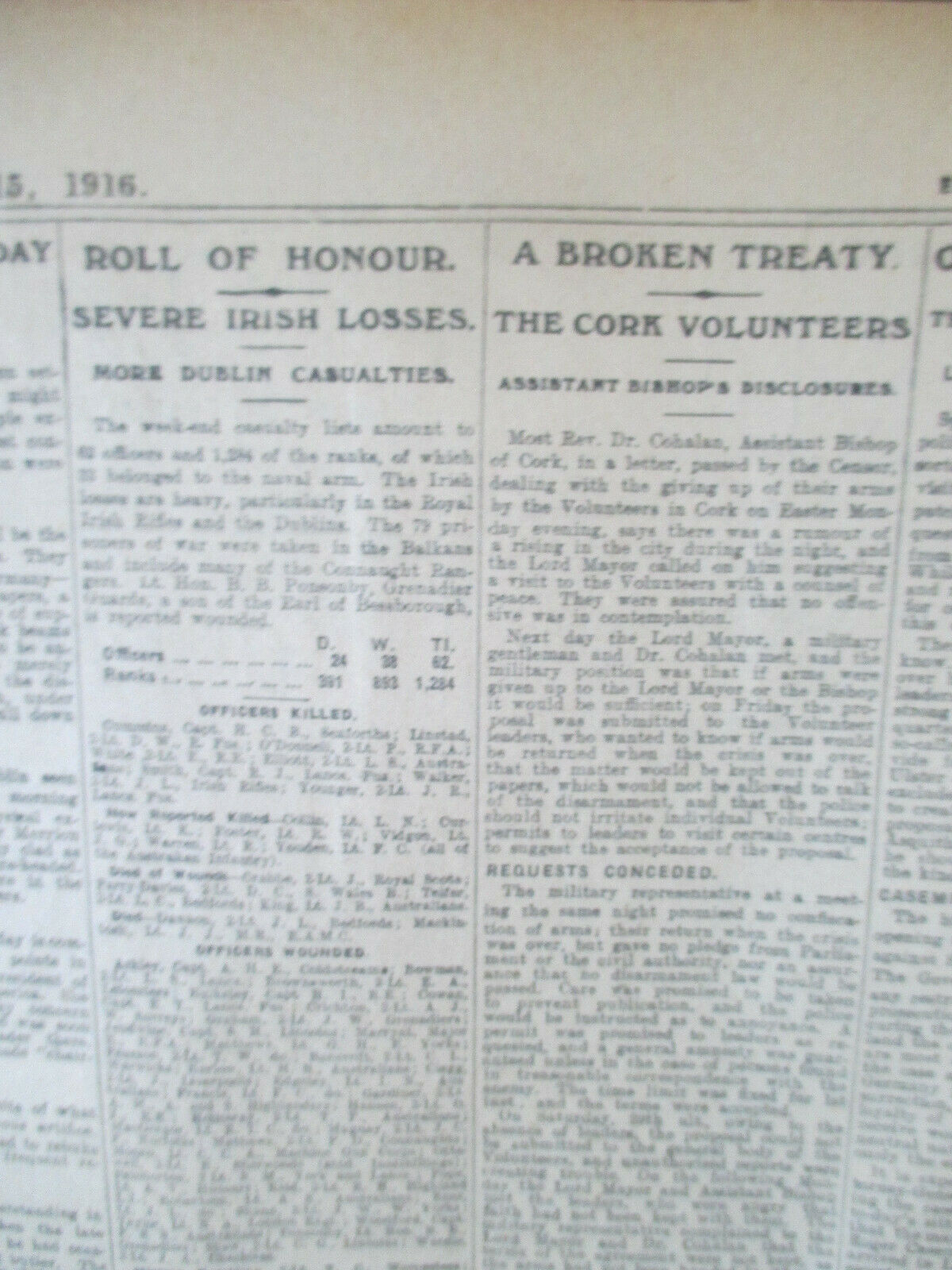 Original May 15th, 1916 'Irish Independent' -Newspaper Easter Rising Content - Image 4 of 5