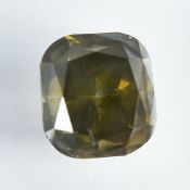 IGI Certified 2.06Cts 100% Natural Fancy Deep Greenish Brownish Yellow Colour Diamond