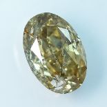 IGI Certified 1.03Cts 100%Natural Fancy Light Greenish Yellowish Brown Colour Diamond