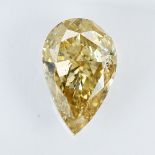 IGI Certified 1.00Cts 100% Natural Y-Z Light Brownish Yellow Colour Diamond