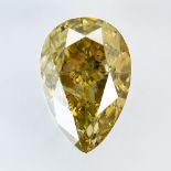 IGI Certified 1.10Cts 100% Natural Fancy Light Greenish Brownish Yellow Colour Diamond