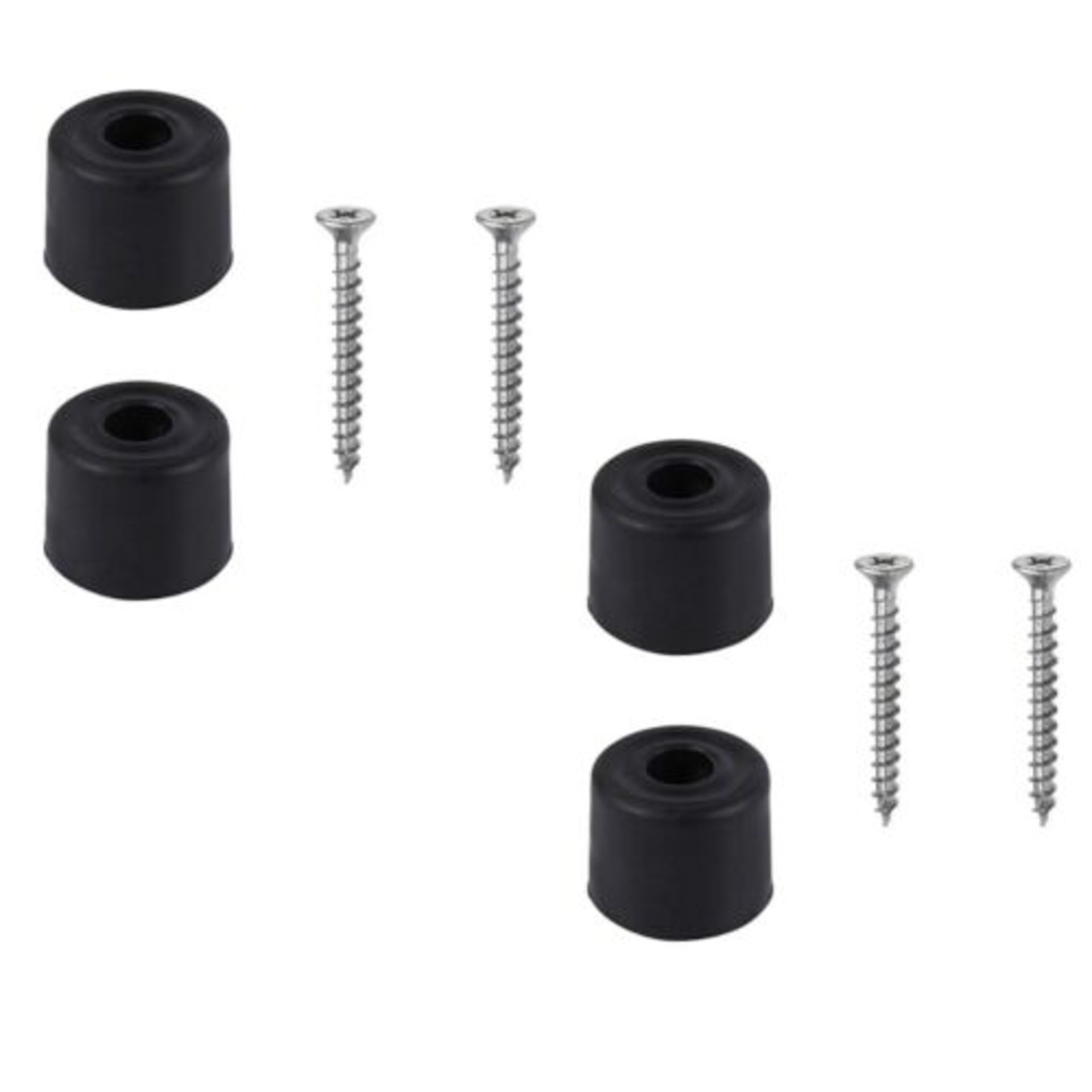 20X BLACK DOOR STOP INC SCREW