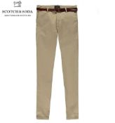 Scotch & soda classic chino regular slim sand uk 32/32 rrp £94.95