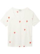 Women's scotch and soda born to love casual v-neck t-shirt in white uk l rrp £50