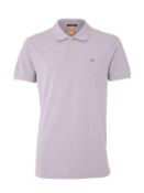 Scotch & soda lilac melange / light purple pique men's short sleeved polo shirt uk m rrp £70