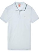 Scotch & soda light blue smart casual pique men's polo shirt uk xl rrp £70