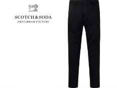 Men's scotch & soda mott smart trousers black uk 31/32 rrp £99.99