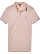 Scotch & soda pink smart casual pique crewneck men's polo shirt uk s rrp £70