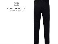 Men's scotch & soda mott smart trousers black uk 33/32 rrp £99.99