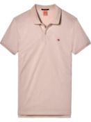 Scotch & soda pink smart casual pique crewneck men's polo shirt uk m rrp £70