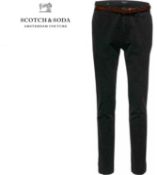 Men's scotch and soda stuart smart / casual skinny navy chinos uk 34/32 rrp £95