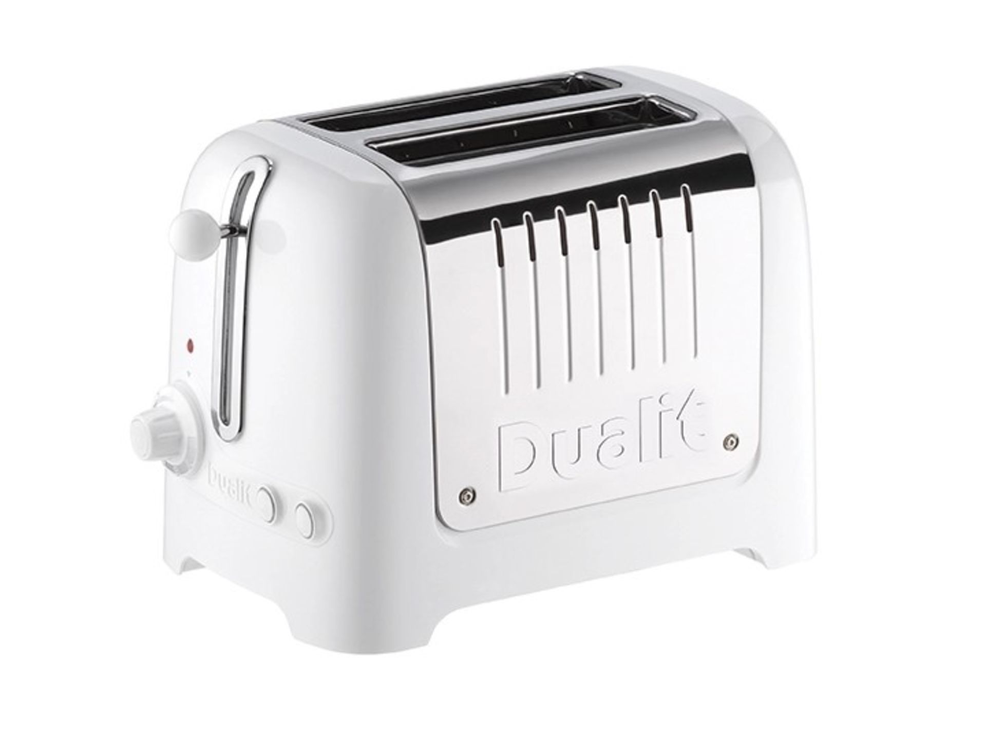 Dualit 2 slot lite toaster wide slot gloss white eu plug with free uk adapter rrp £75