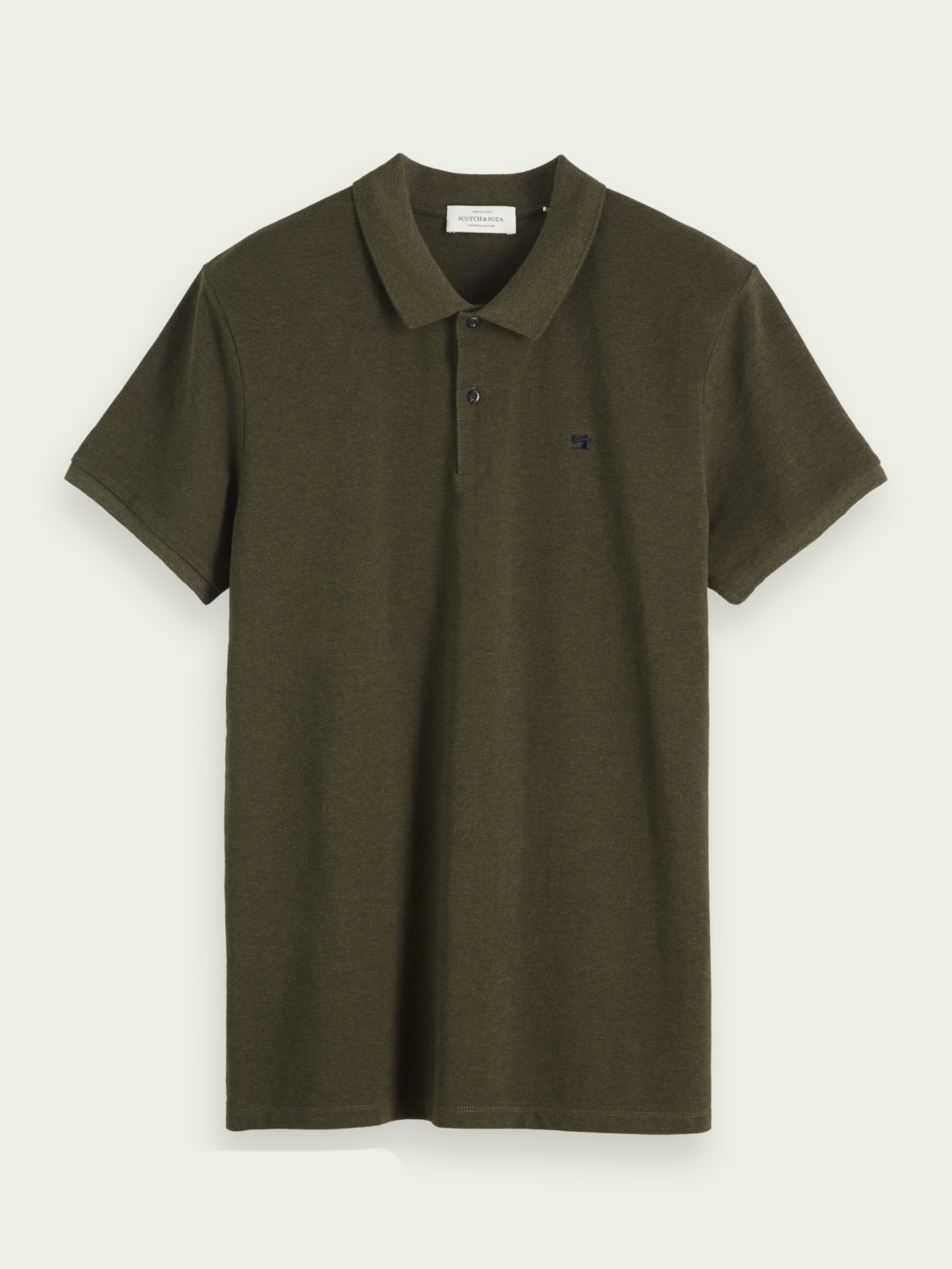 Olive green scotch & soda short sleeved pique polo shirt uk xl rrp £70