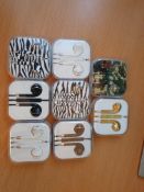 8 x mix styles high quality earphones with volume control and mic rrp£40
