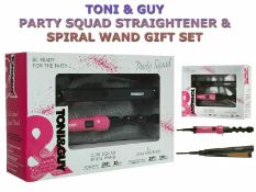 new toni & guy party squad straightener & spiral wand gift set christmas gift rrp£99