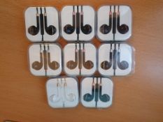 8 x mix styles high quality earphones with volume control and mic rrp£40