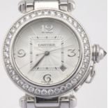 Cartier / Pasha Diamond - Unisex White gold Wrist Watch