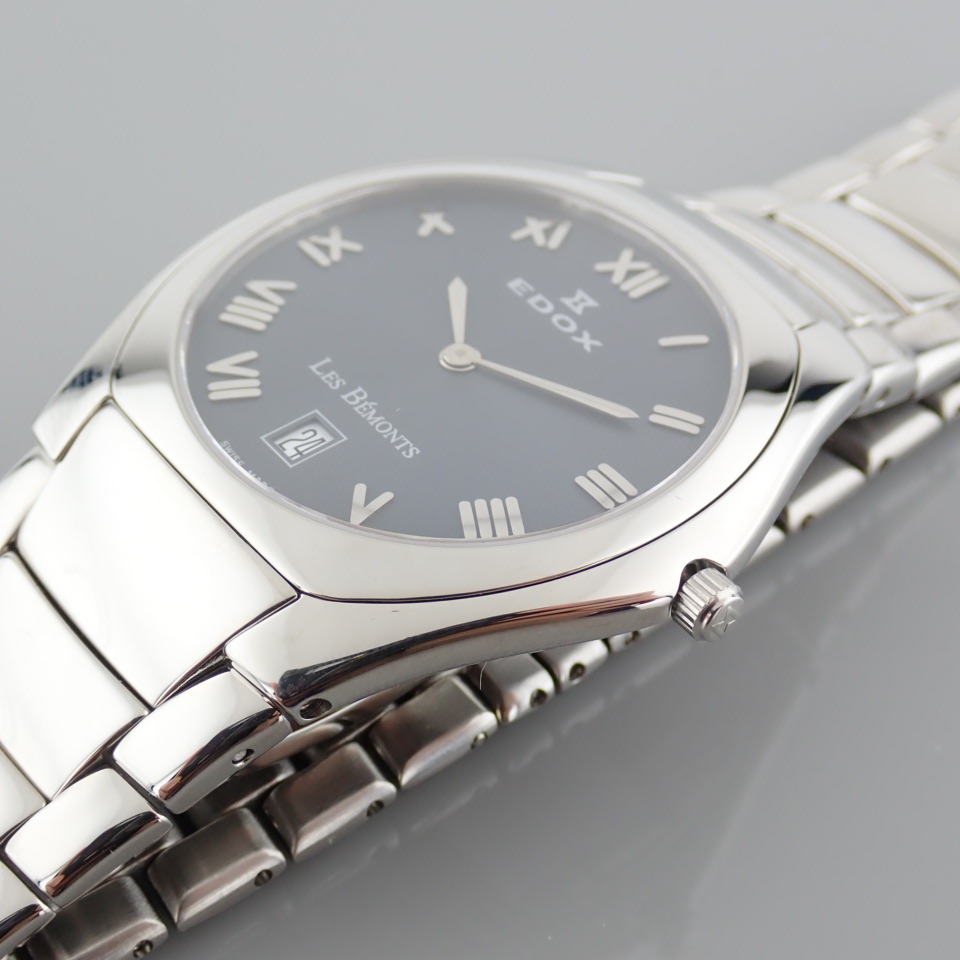 Edox / Date - Date World's Slimmest Calender Movement - Unisex Steel Wrist Watch - Image 3 of 8