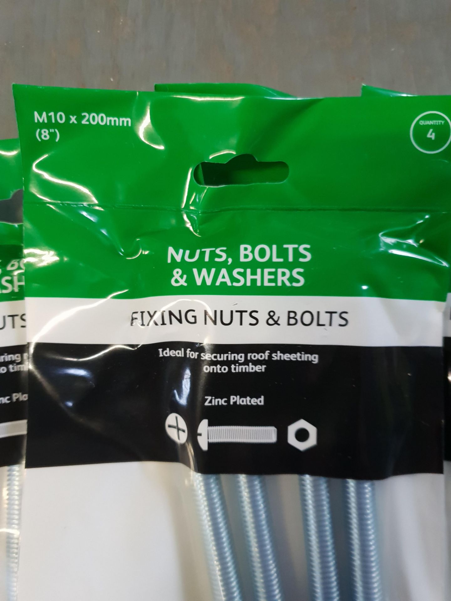 20 packs M10 x 200mm Fixing bolts and nuts - Image 2 of 3