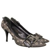 Louis Vuitton - Mini Lin Monogram Canvas & Leather Pointy Heels