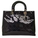 Christian Dior - Lady Dior Large Patent Leather Hand Bag