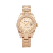 Rolex Datejust 26 179175 Ladies Rose Gold Watch